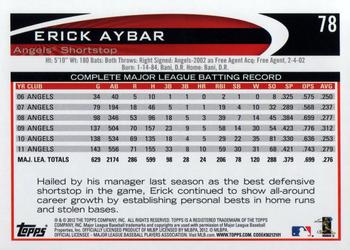 2012 Topps #78 Erick Aybar Back