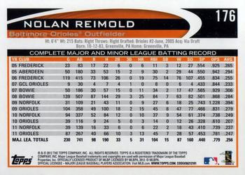 2012 Topps #176 Nolan Reimold Back