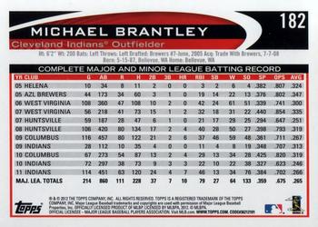 2012 Topps #182 Michael Brantley Back