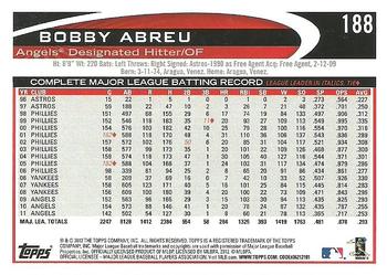 2012 Topps #188 Bobby Abreu Back