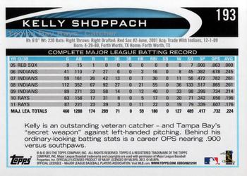 2012 Topps #193 Kelly Shoppach Back