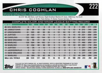 2012 Topps #222 Chris Coghlan Back