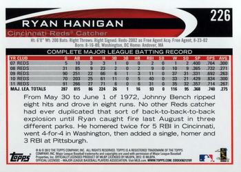 2012 Topps #226 Ryan Hanigan Back