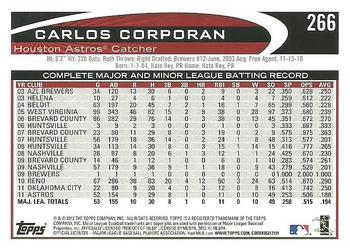 2012 Topps #266 Carlos Corporan Back