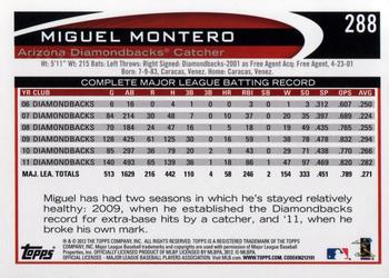 2012 Topps #288 Miguel Montero Back