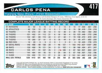 2012 Topps #417 Carlos Pena Back