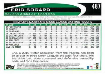 2012 Topps #487 Eric Sogard Back