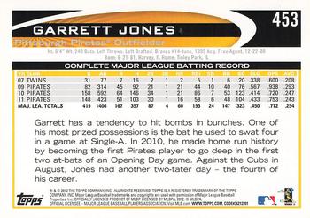2012 Topps #453 Garrett Jones Back