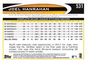 2012 Topps #531 Joel Hanrahan Back