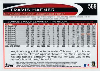 2012 Topps #569 Travis Hafner Back