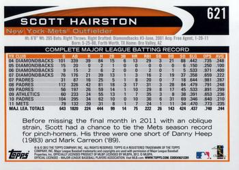 2012 Topps #621 Scott Hairston Back