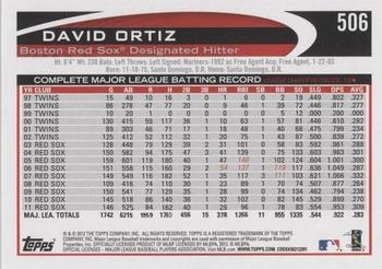 2012 Topps #506 David Ortiz Back