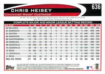 2012 Topps #636 Chris Heisey Back