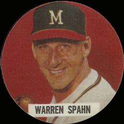 1961 Chemstrand Patches #NNO Warren Spahn Front