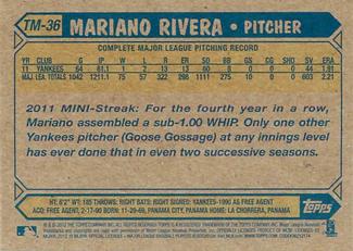 2012 Topps - 1987 Topps Minis #TM-36 Mariano Rivera Back