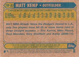 2012 Topps - 1987 Topps Minis #TM-53 Matt Kemp Back