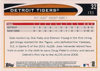 2012 Topps - Black #32 Detroit Tigers Back