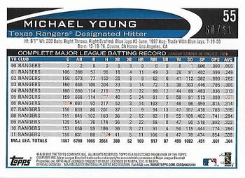 2012 Topps - Black #55 Michael Young Back