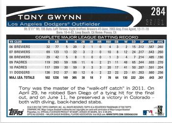 2012 Topps - Black #284 Tony Gwynn Jr. Back