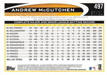 2012 Topps - Black #497 Andrew McCutchen Back