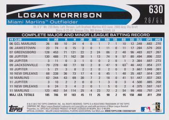 2012 Topps - Black #630 Logan Morrison Back