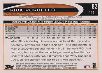 2012 Topps - Black #82 Rick Porcello Back