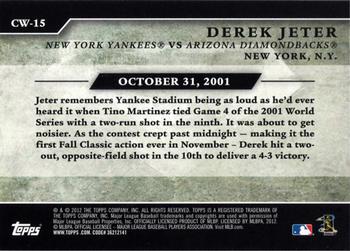 2012 Topps - Classic Walk-Offs #CW-15 Derek Jeter Back