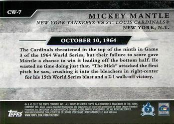 2012 Topps - Classic Walk-Offs #CW-7 Mickey Mantle Back