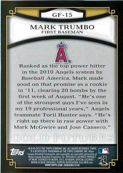 2012 Topps - Gold Futures #GF-15 Mark Trumbo Back