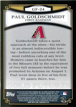 2012 Topps - Gold Futures #GF-24 Paul Goldschmidt Back