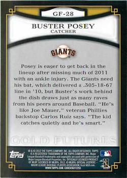 2012 Topps - Gold Futures #GF-28 Buster Posey Back