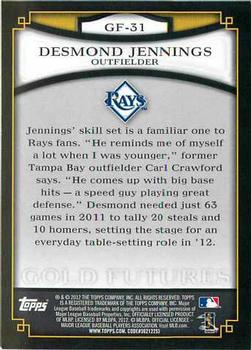2012 Topps - Gold Futures #GF-31 Desmond Jennings Back