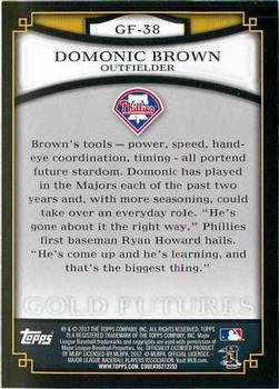 2012 Topps - Gold Futures #GF-38 Domonic Brown Back