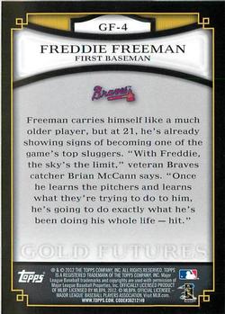 2012 Topps - Gold Futures #GF-4 Freddie Freeman Back