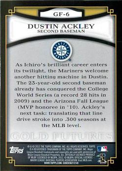 2012 Topps - Gold Futures #GF-6 Dustin Ackley Back