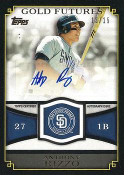 2012 Topps - Gold Futures Autographs #GFA-AR Anthony Rizzo Front