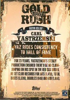 2012 Topps - Gold Rush Wrapper Redemption (Series 1) #10 Carl Yastrzemski Back