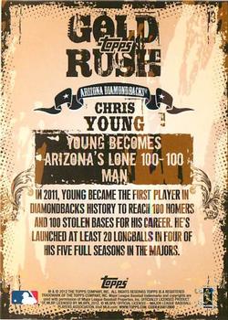 2012 Topps - Gold Rush Wrapper Redemption (Series 1) #13 Chris Young Back