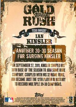 2012 Topps - Gold Rush Wrapper Redemption (Series 1) #23 Ian Kinsler Back