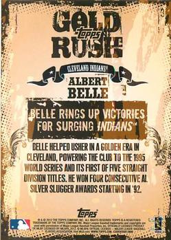 2012 Topps - Gold Rush Wrapper Redemption (Series 1) #3 Albert Belle Back