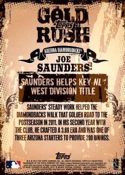 2012 Topps - Gold Rush Wrapper Redemption (Series 1) #73 Joe Saunders Back