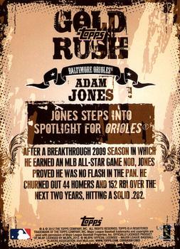 2012 Topps - Gold Rush Wrapper Redemption (Series 1) #82 Adam Jones Back