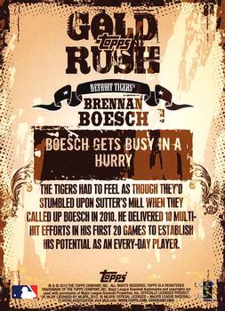 2012 Topps - Gold Rush Wrapper Redemption (Series 1) #84 Brennan Boesch Back
