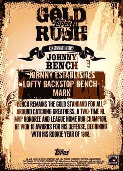 2012 Topps - Gold Rush Wrapper Redemption (Series 1) #94 Johnny Bench Back