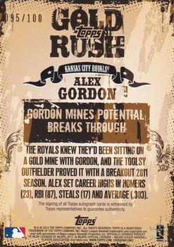2012 Topps - Gold Rush Wrapper Redemption Autographs #67 Alex Gordon Back