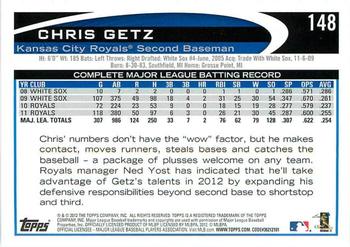 2012 Topps - Gold Sparkle #148 Chris Getz Back