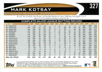 2012 Topps - Gold Sparkle #327 Mark Kotsay Back
