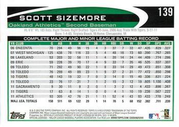 2012 Topps - Gold Sparkle #139 Scott Sizemore Back