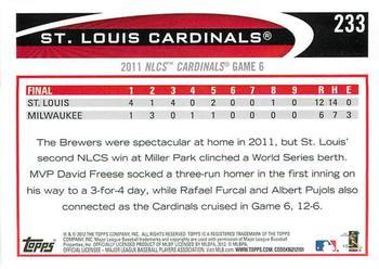 2012 Topps - Gold Sparkle #233 St. Louis Cardinals Back