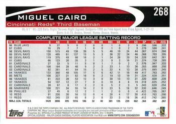 2012 Topps - Gold Sparkle #268 Miguel Cairo Back